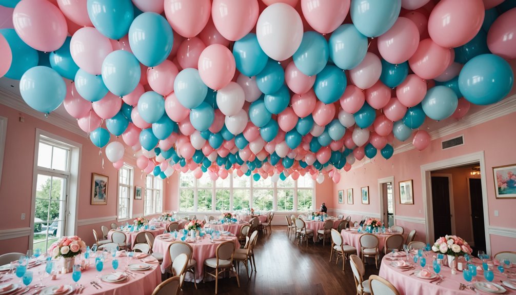 balloons as ceiling decor