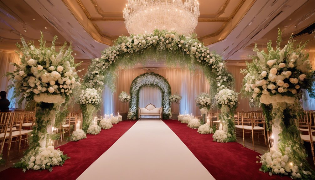 wedding flower stage decor